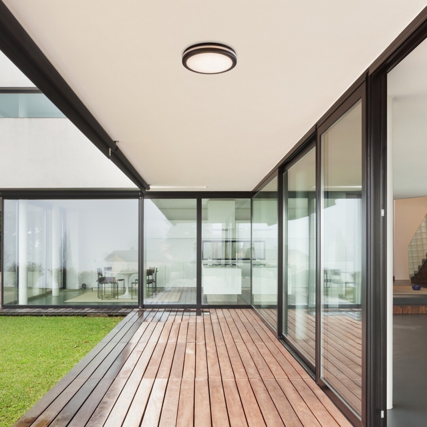 Rabalux - LED badrumstaklampa LED/28W/230V 3000/4000/6500K IP54 svart Ø 30 cm