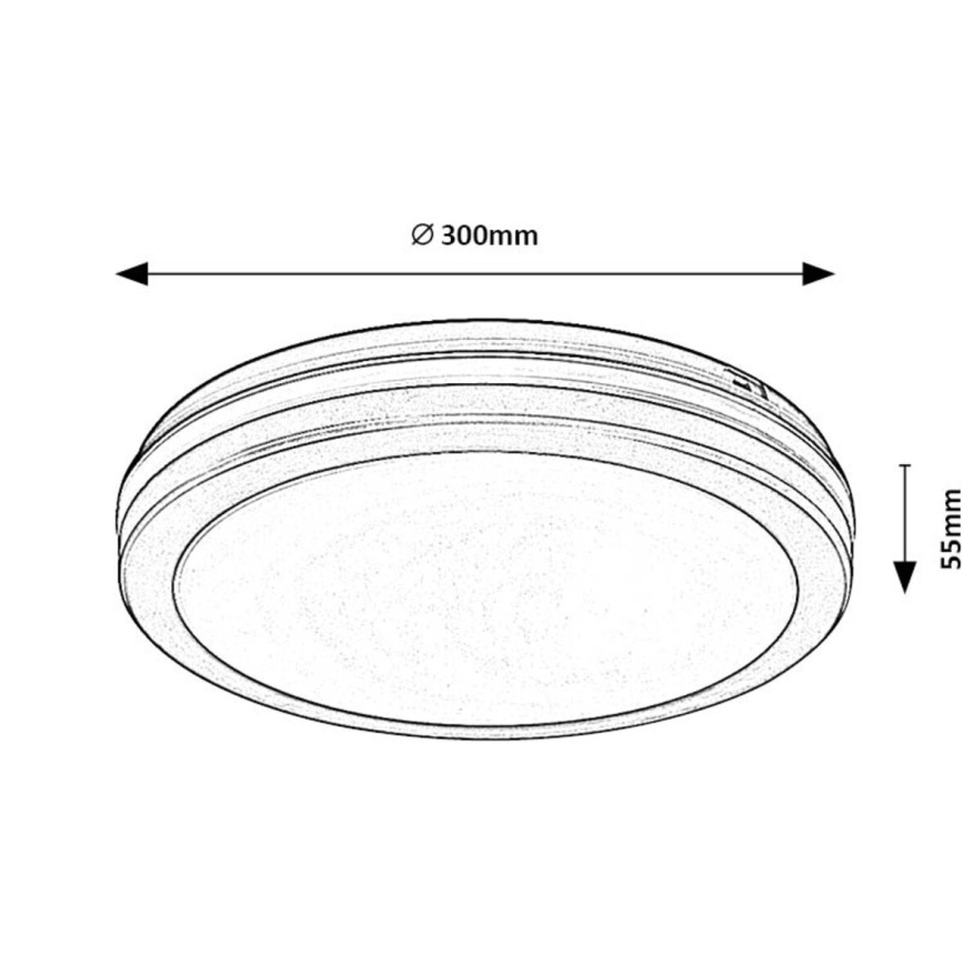 Rabalux - LED badrumstaklampa LED/28W/230V 3000/4000/6500K IP54 svart Ø 30 cm