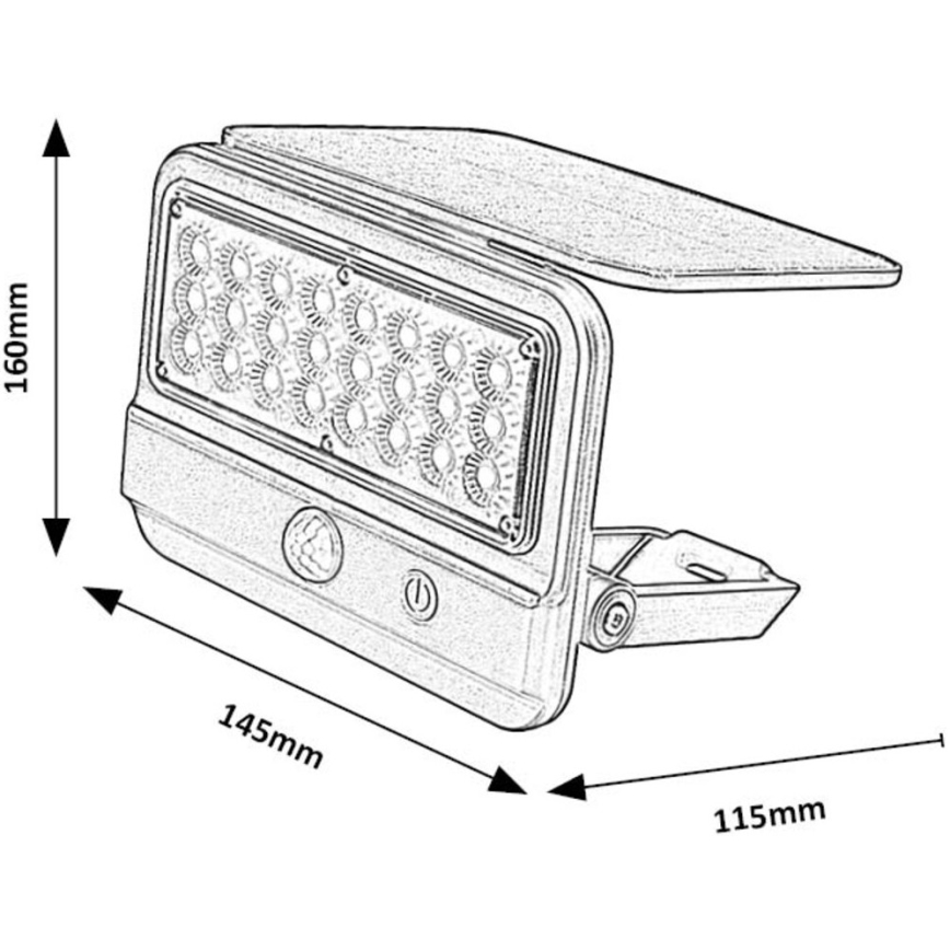 Rabalux - LED solcell väggbelysning med sensor LED/7W/3,7V IP54 svart
