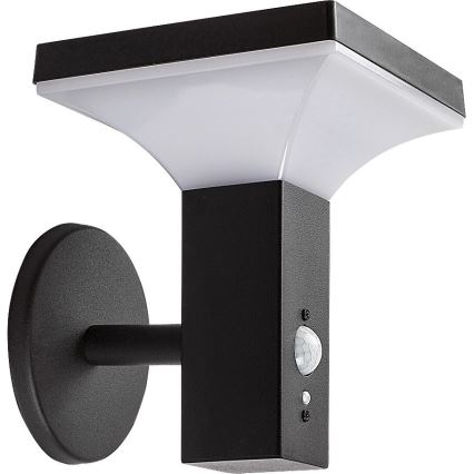 Rabalux - LED solcell väggbelysning med sensor LED/4W/230V IP44 svart 2200 mAh