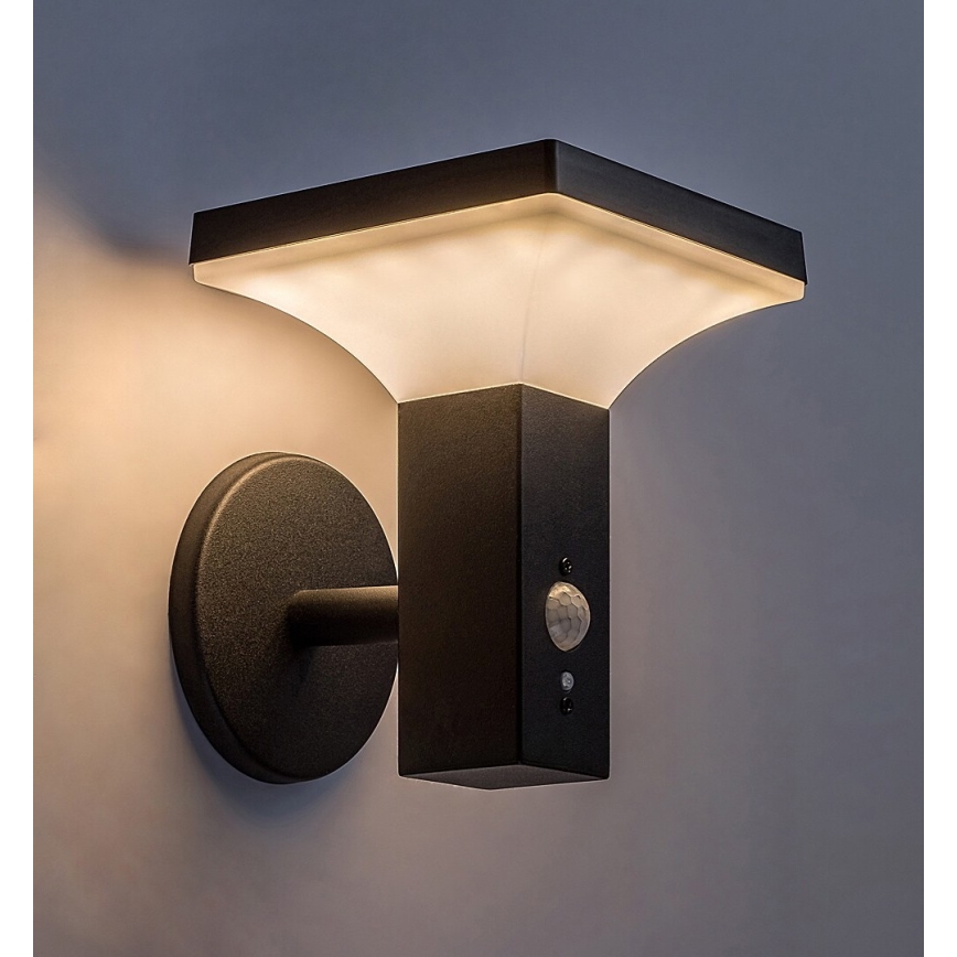 Rabalux - LED solcellsvägglampa med sensor LED/4W/230V IP44 svart 2200 mAh