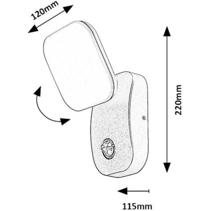 Rabalux - LED Utomhus wall flexible belysning med sensor LED/12W/230V IP44