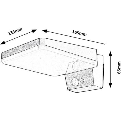 Rabalux - LED dimbar solcellsvägglampa med sensor LED/4,4W/3,7V IP54 svart 2200 mAh
