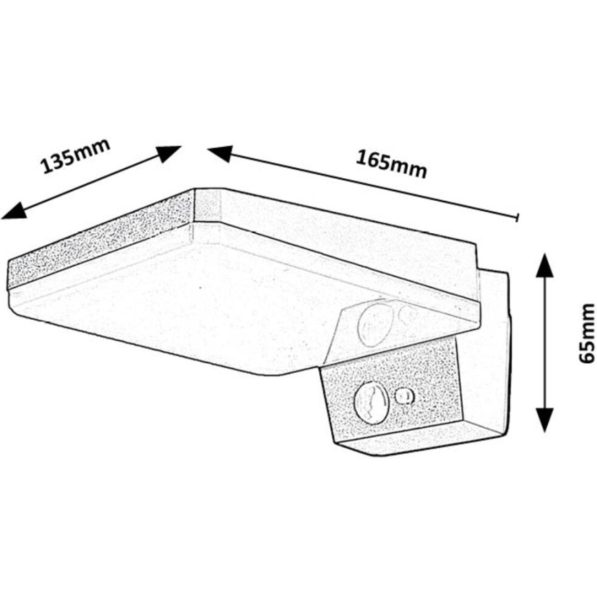 Rabalux - LED dimbar solcellsvägglampa med sensor LED/4,4W/3,7V IP54 svart 2200 mAh