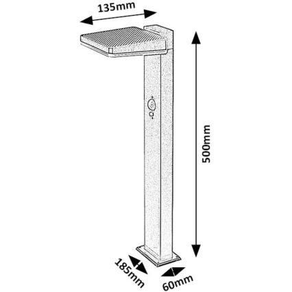 Rabalux - LED Ljusreglerad solcell utomhus lampa med sensor LED/4,4W/3,7V IP54 antracit