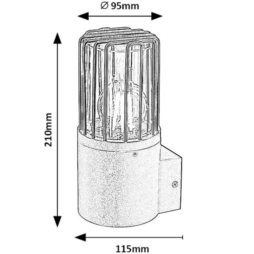 Rabalux - Vägglampa för utomhusbruk 1xE27/60W/230V IP54 svart