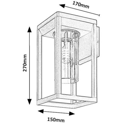 Rabalux - Vägglampa för utomhusbruk 1xE27/15W/230V IP54 svart