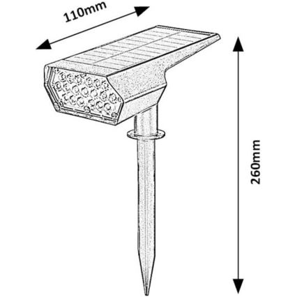 Rabalux - LED solcellsbelysning LED/0,5W/3,7V IP65 svart
