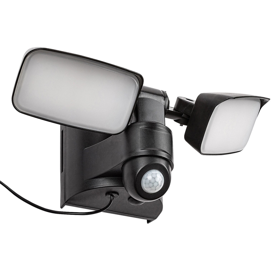 Rabalux - LED Solar wall flexible belysning med sensor och external panel 2xLED/5W/3,7V IP54 svart