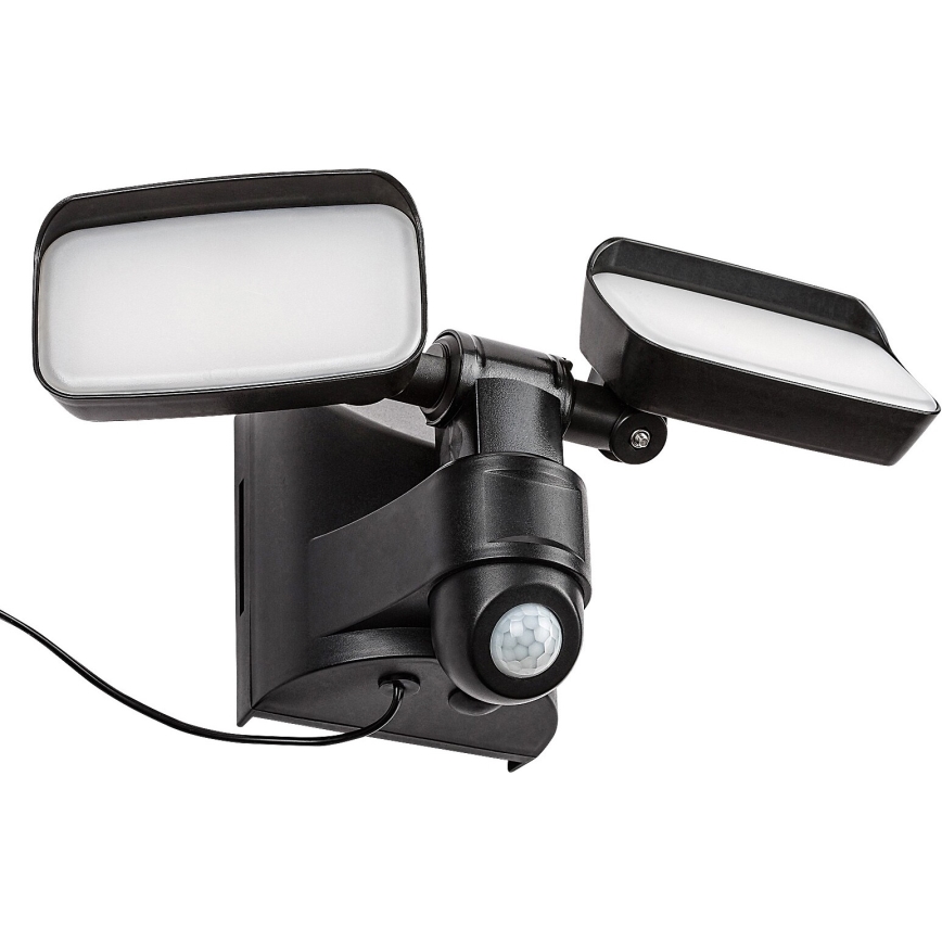 Rabalux - LED Solar wall flexible belysning med sensor och external panel 2xLED/5W/3,7V IP54 svart