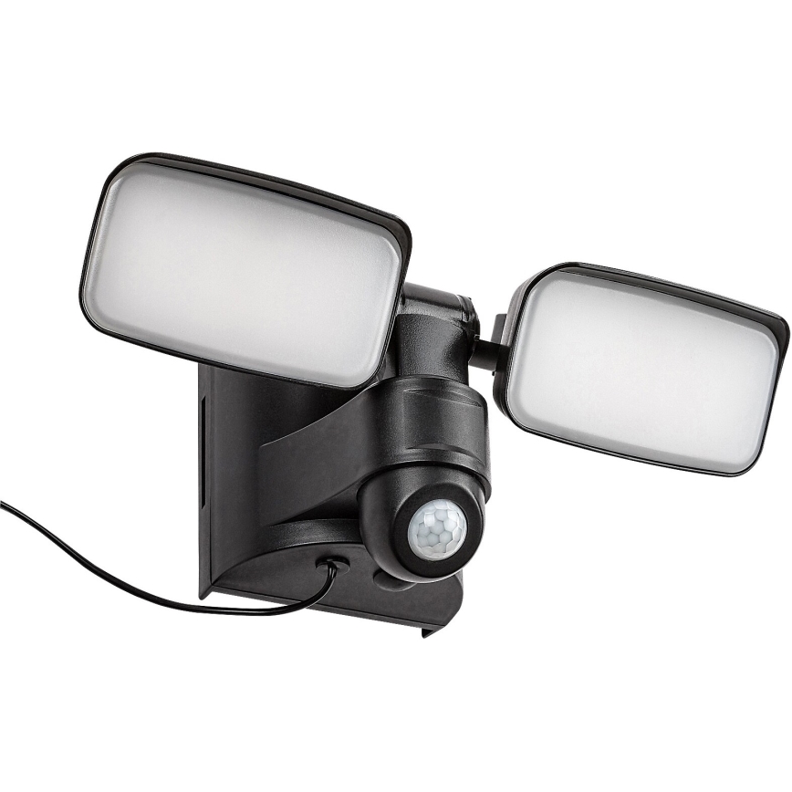 Rabalux - LED Solar wall flexible belysning med sensor och external panel 2xLED/5W/3,7V IP54 svart