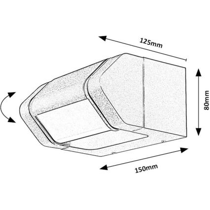 Rabalux - LED Utomhus wall flexible belysning LED/8W/230V IP54 antracit