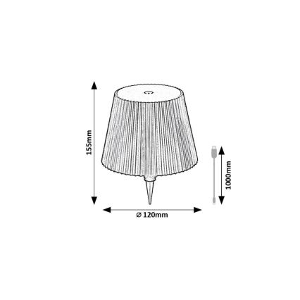 Rabalux - LED Ljusreglerad uppladdningsbar flaska lampskärm LED/2W/5V IP44
