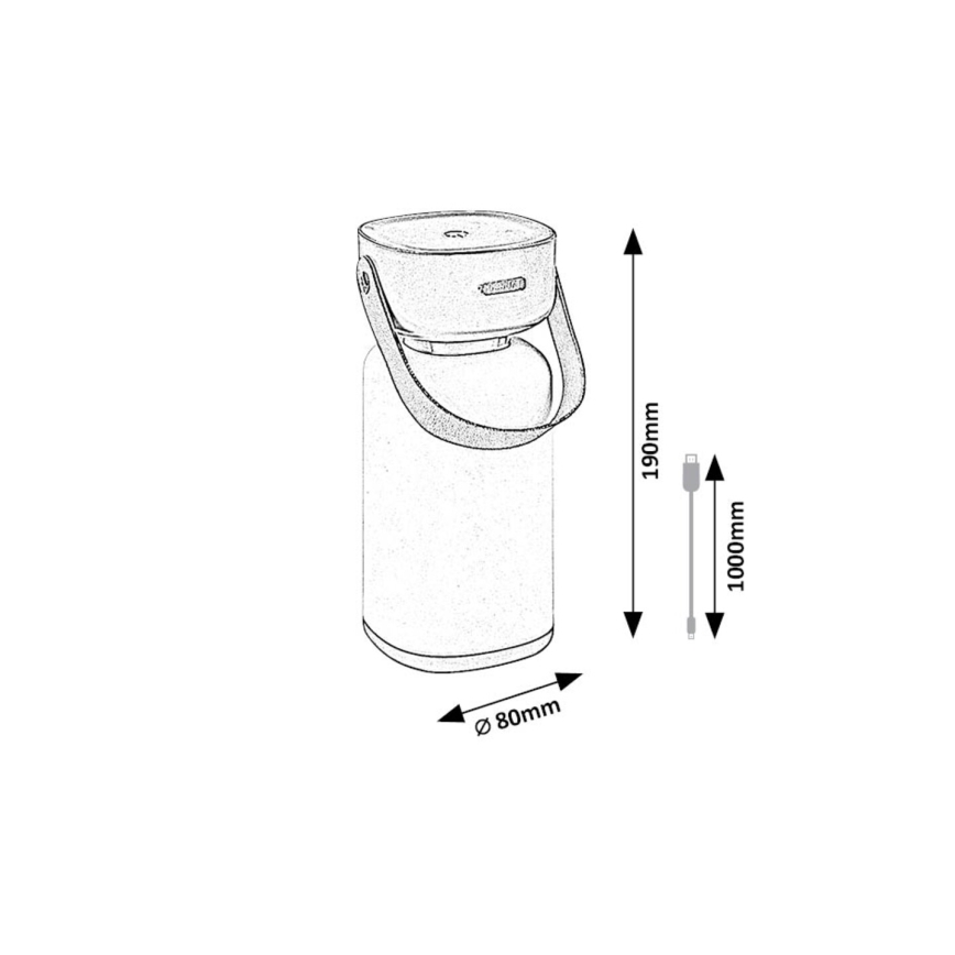 Rabalux - LED Utomhus dimbar touch uppladdningsbar bordslampa LED/3W/5V IP44 grön