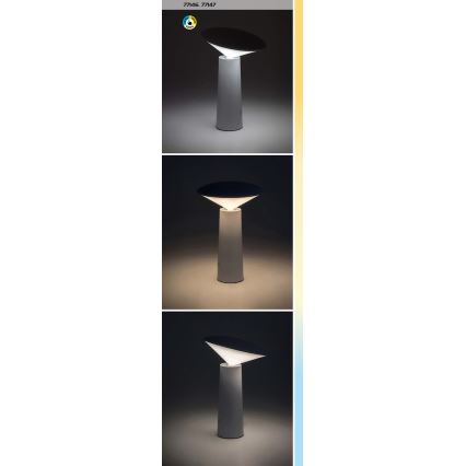 Rabalux - LED Dimbar uppladdningsbar touch bordslampa POLPERRO LED/3W/3,7V 1200mAh svart