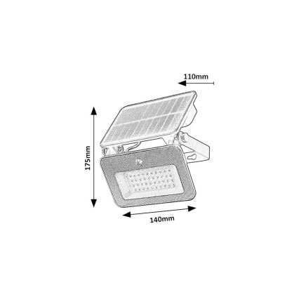 Rabalux - Solcellstrålkastare med sensor LED/6W/3,7V 3000/4000/6500K IP65