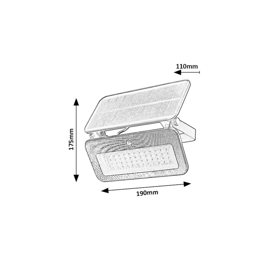 Rabalux - Solcellstrålkastare med sensor LED/8W/3,7V 3000/4000/6500K IP65 2600 mAh