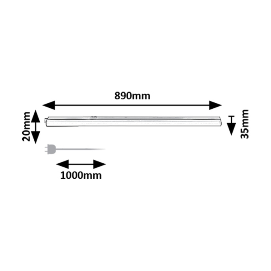 Rabalux - LED lampa för undersidan av köksskåp LED/12W/230V 3000/4000K svart