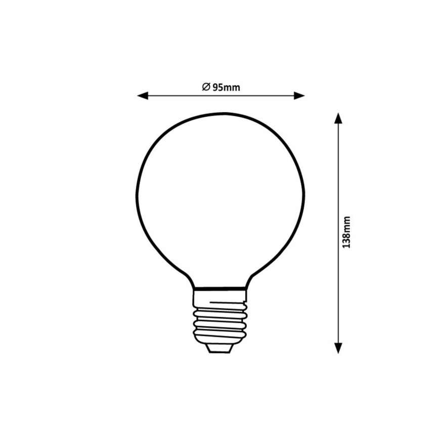 Rabalux - LED glödlampa FILAMENT G95 E27/7W/230V 4000K