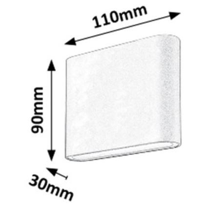 Rabalux 7951 - LED Utomhus Väggbelysning NESNA 2xLED/3W/230V IP54 3000K
