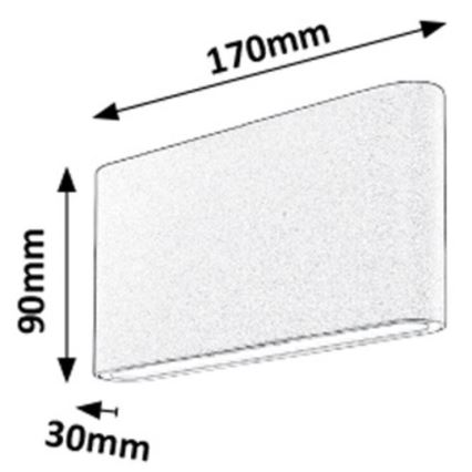 Rabalux 7952 - LED Utomhus Väggbelysning NESNA 2xLED/6W/230V IP54 3000K