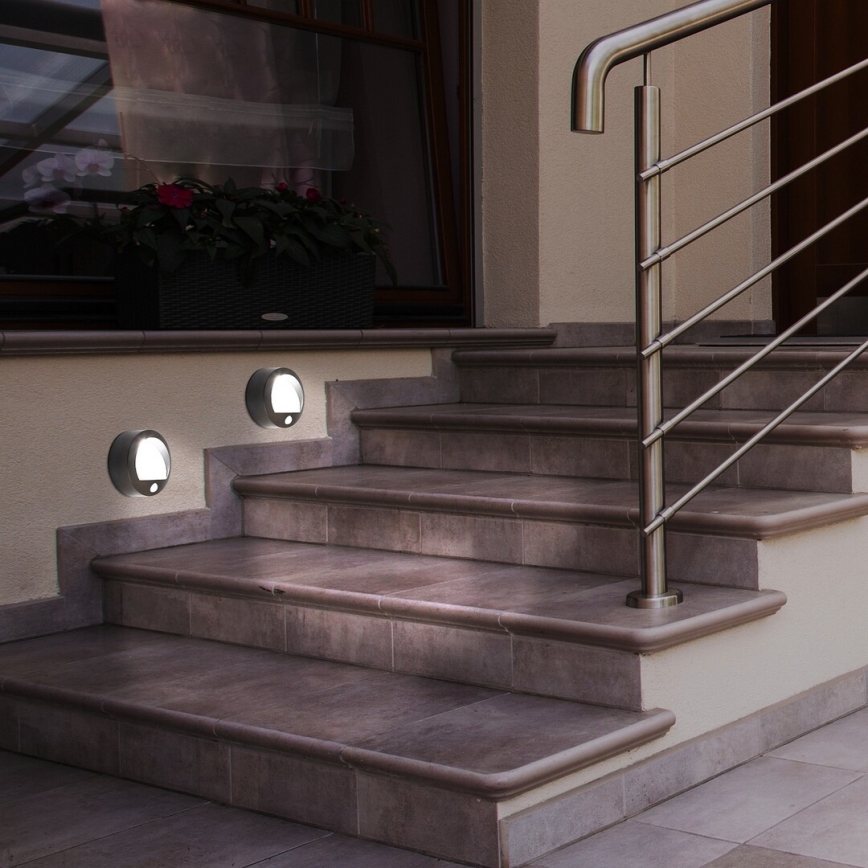 Rabalux 7969 - LED Utomhus Väggbelysning med sensor AMARILLO LED/1,5W/3xAA IP44 svart