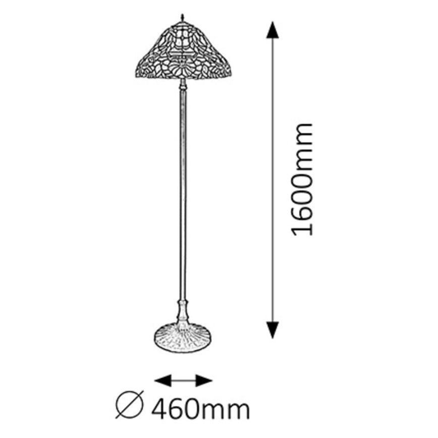 Rabalux 8088 - TIFFANY Golvlampa MIRELLA 2xE27/60W/230V
