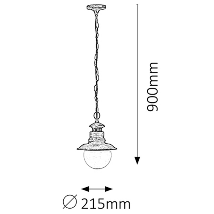 Rabalux 8164 - Utomhus Hängande lampa ODESSA 1xE27/60W
