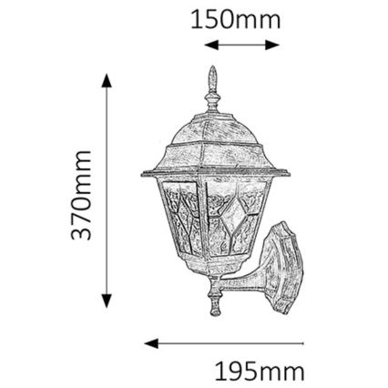 Rabalux - Utomhus vägglampa 1xE27/60W/230V