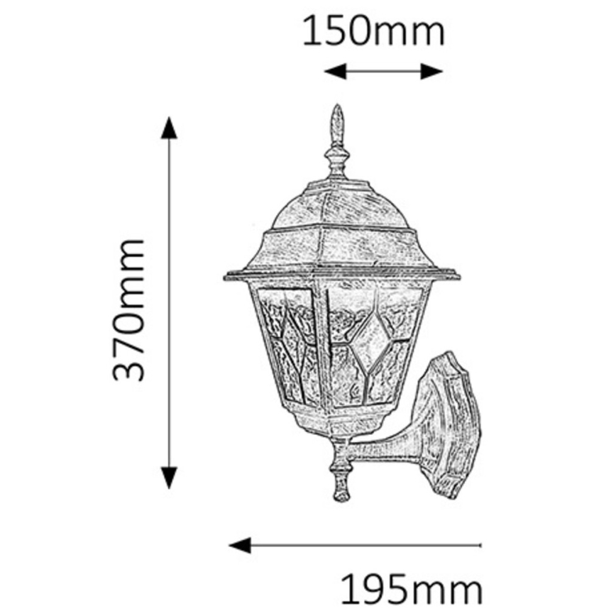 Rabalux - Utomhus vägglampa 1xE27/60W/230V