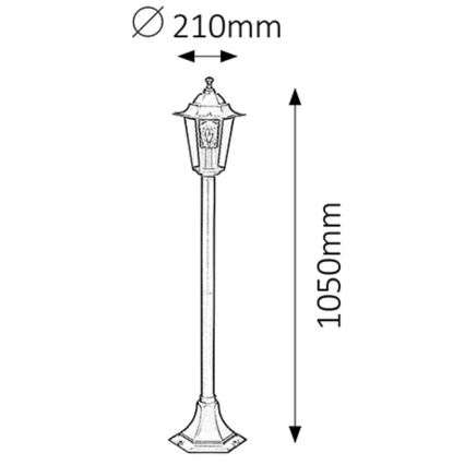 Rabalux - Utomhuslampa 1xE27/60W/230V 105 cm