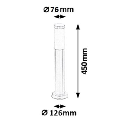 Rabalux 8263 - Utomhuslampa INOX Fackla 1xE27/25W IP44