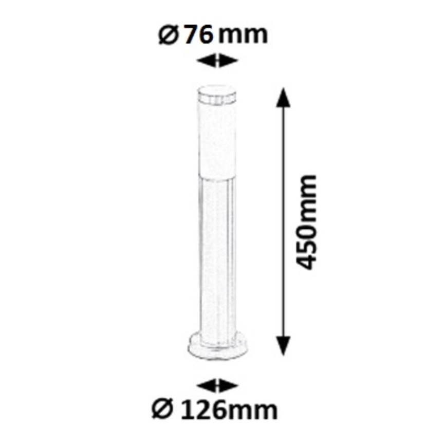 Rabalux 8263 - Utomhuslampa INOX Fackla 1xE27/25W IP44