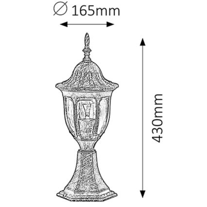 Rabalux 8373 - Utomhuslampa MILANO 1xE27/60W/230V