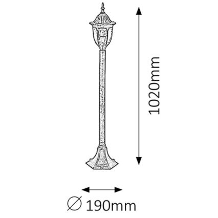 Rabalux 8375 - Utomhuslampa MILANO 1xE27/60W/230V