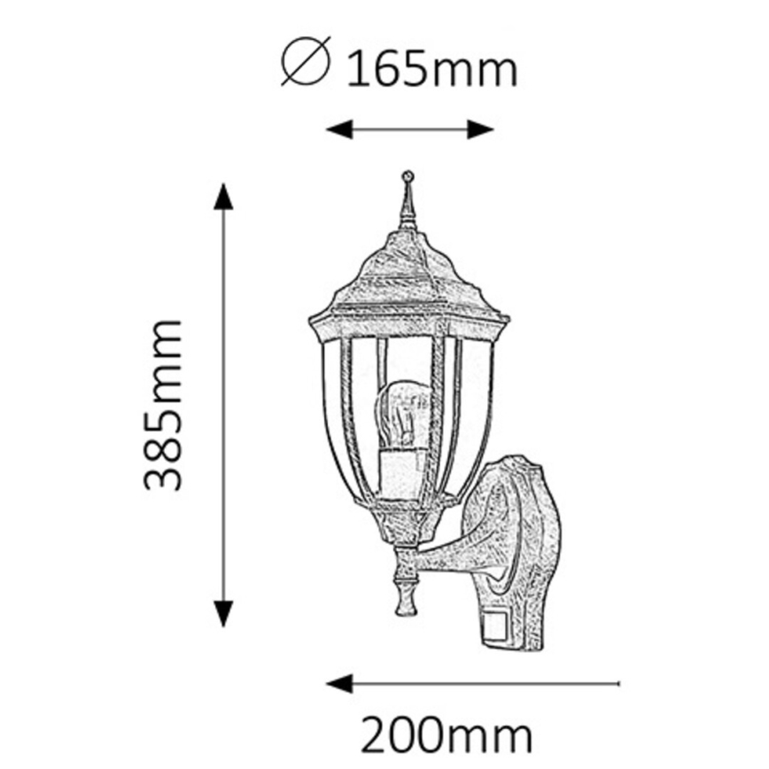 Rabalux 8458 - Utomhusbelysning med sensor NIZZA 1xE27/60W/230V