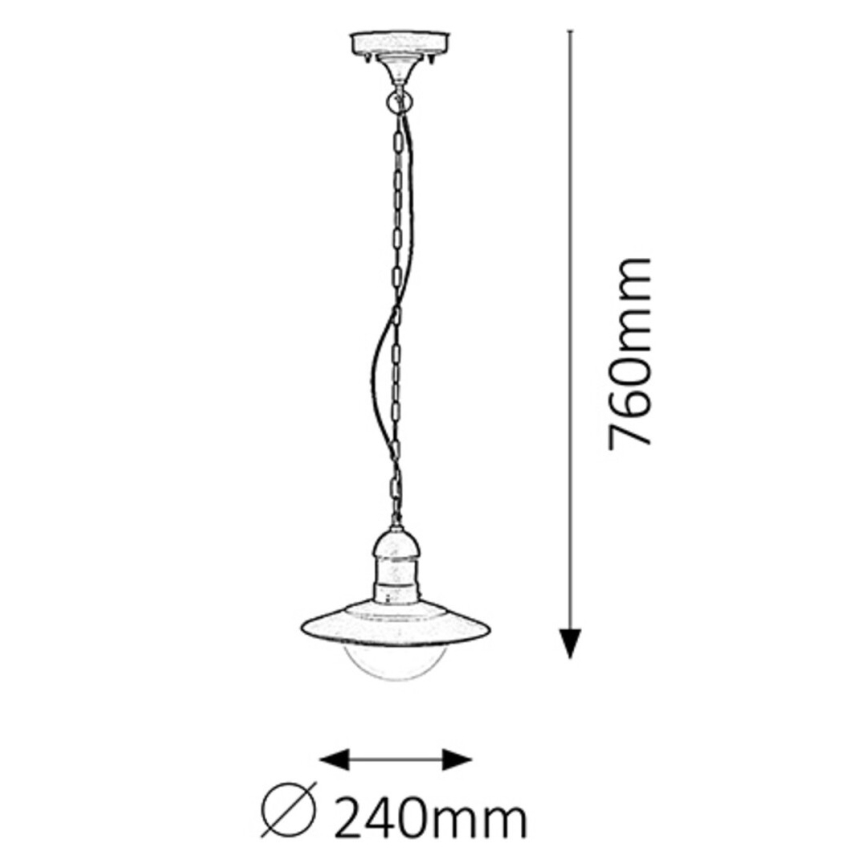 Rabalux 8717 - Utomhus Hängande lampa OSLO 1xE27/60W svart IP44