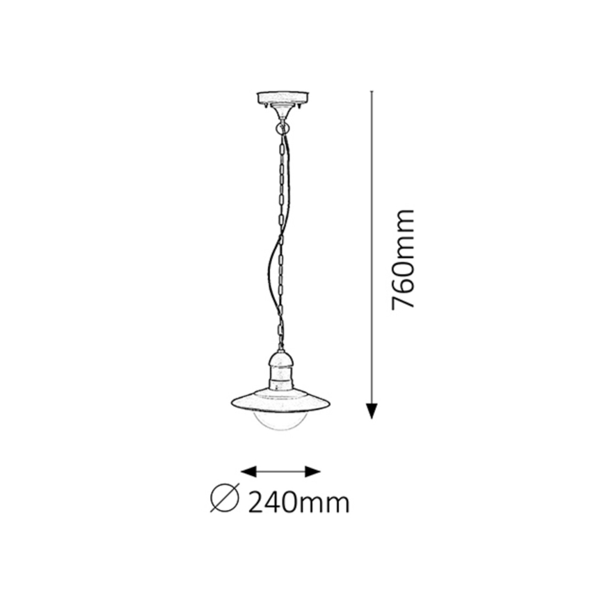 Rabalux 8717 - Utomhus Hängande lampa OSLO 1xE27/60W svart IP44