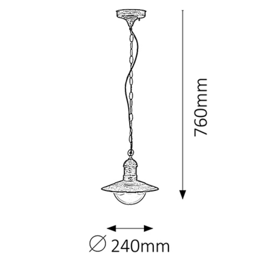 Rabalux 8737 - Utomhus Hängande lampa OSLO 1xE27/60W
