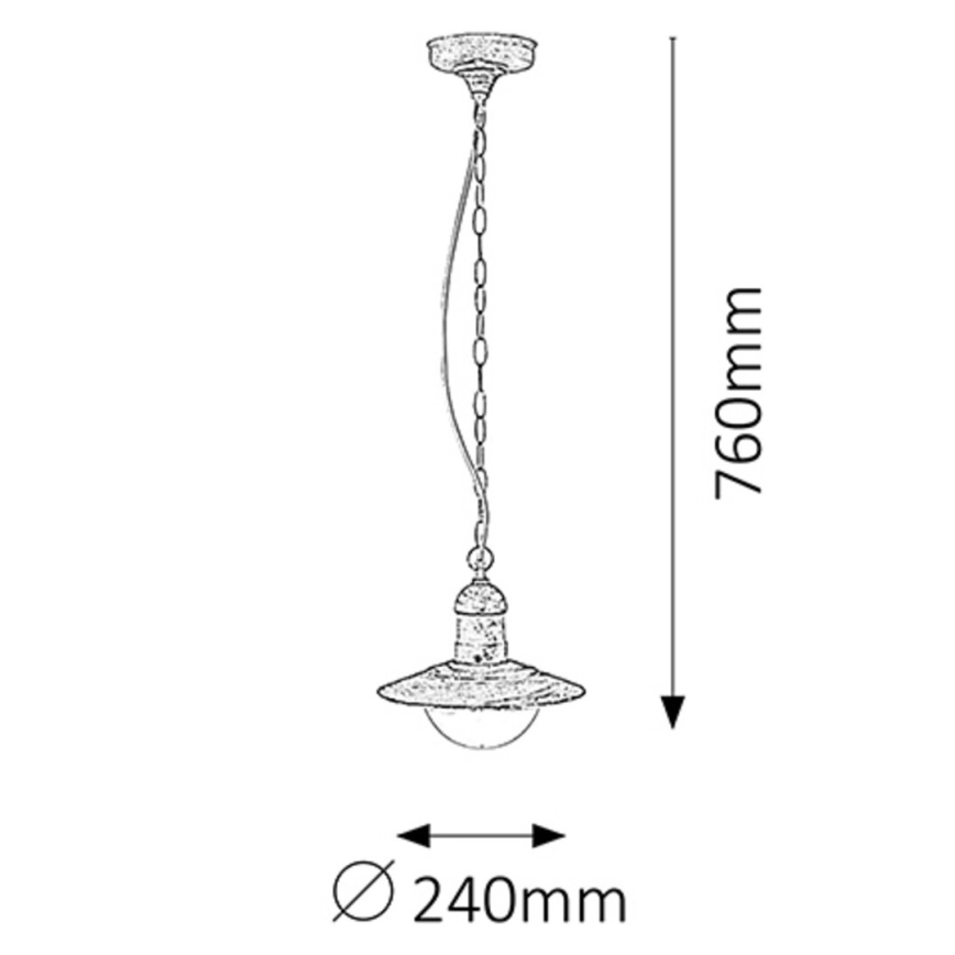 Rabalux 8740 - Utomhus Hängande lampa OSLO 1xE27/60W