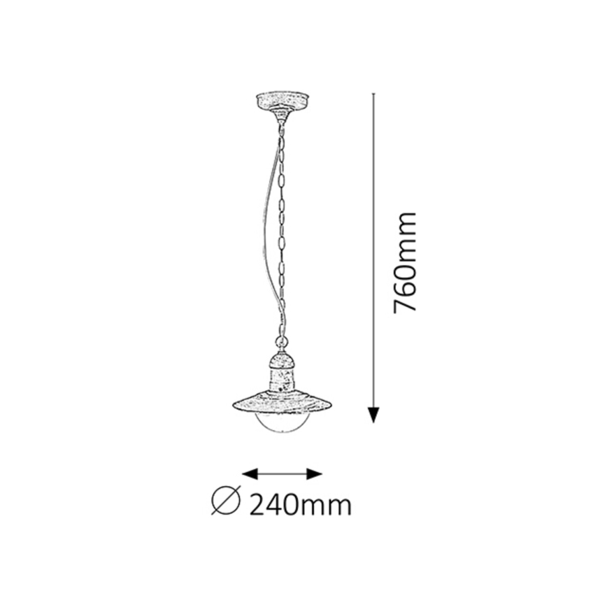 Rabalux 8740 - Utomhus Hängande lampa OSLO 1xE27/60W