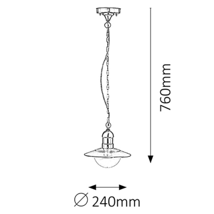 Rabalux 8764 - Utomhus Hängande lampa OSLO 1xE27/60W