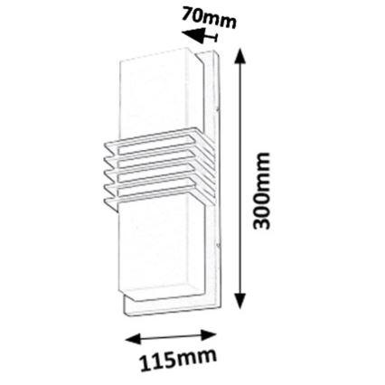 Rabalux 8940 - LED Utomhus Väggbelysning ROCK LED/12W/230V IP44 800lm 4000K