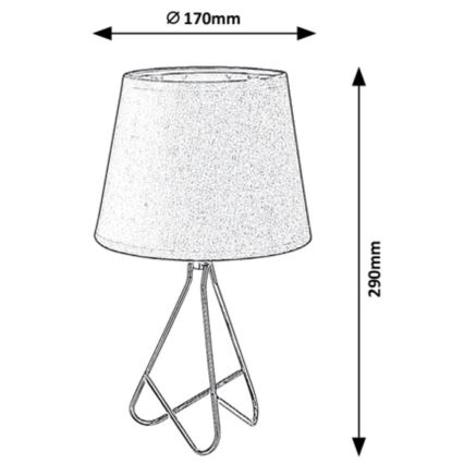 Rabalux - Bordslampa 1xE14/40W/230V grå/skinande krom