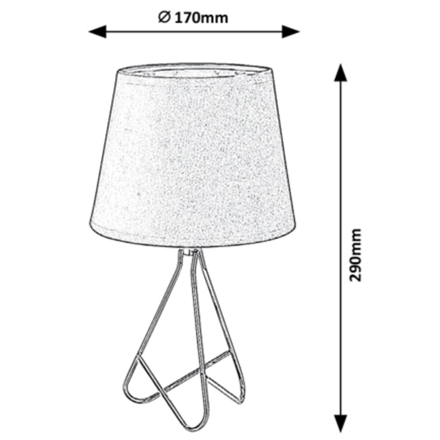 Rabalux - Bordslampa 1xE14/40W/230V grå/skinande krom