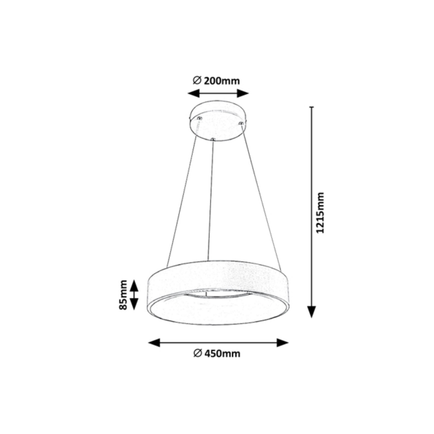 Rabalux - Dimbar LED-lampakrona med snöre LED/24W/230V ROUND + Fjärrstyrd 3000-6000K