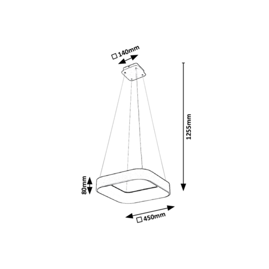 Rabalux - Dimbar LED-lampakrona med snöre LED/28W/230V ROUND + Fjärrstyrd 3000-6000K