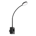 Rabalux - Dimbar LED-vägglampa LED/4W/230V med USB-port för vägguttag, svart