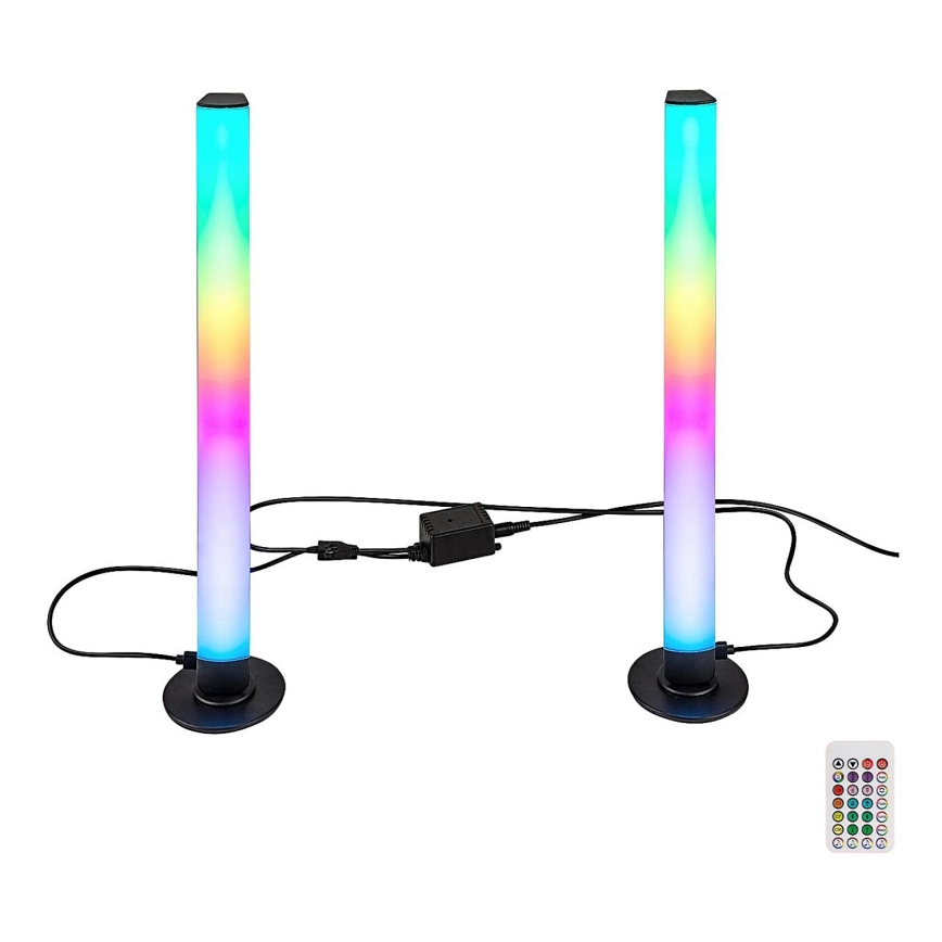 Rabalux - KIT 2x LED RGB Ljusreglerad bordslampa PACO LED/5W/5V + fjärrkontroll