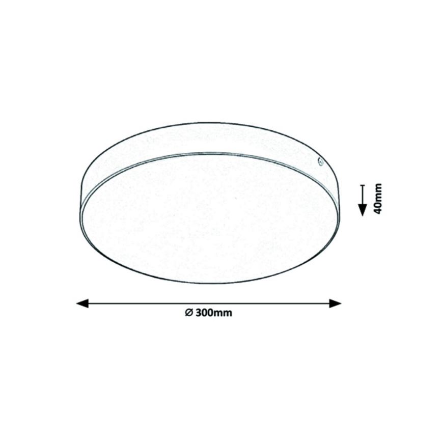 Rabalux - Badrumsplafond LED/24W/230V 2800K/4000K/6000K IP44 svart Ø 30 cm